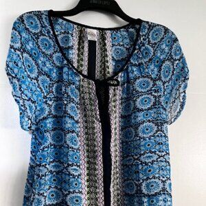 Bila Blue Peasant Blouse